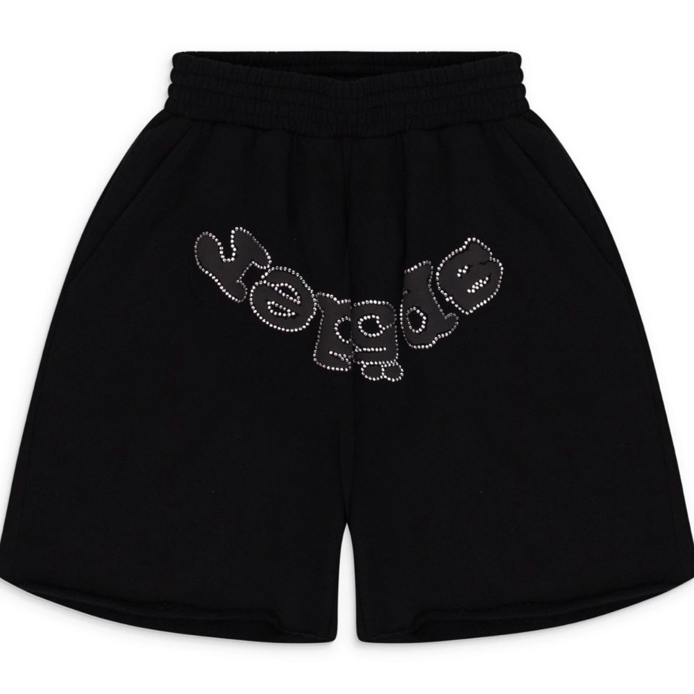 SP5DER Black OG WEB V2 RhineStone Casual Shorts